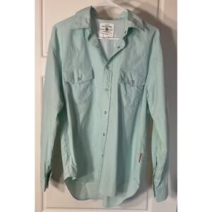 Wm. Lamb & Son Mint Greesn Longsleeve Vented Mesh Pearl Snaps Shirt S